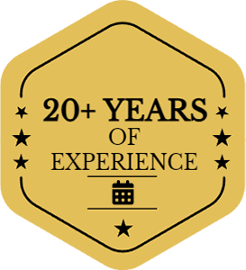 20+ Years Of Experience badge